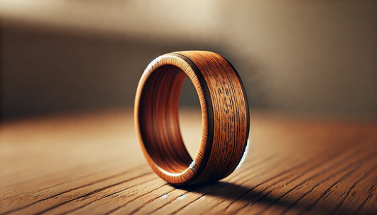 wood is one of the alternative materials for men's wedding rings