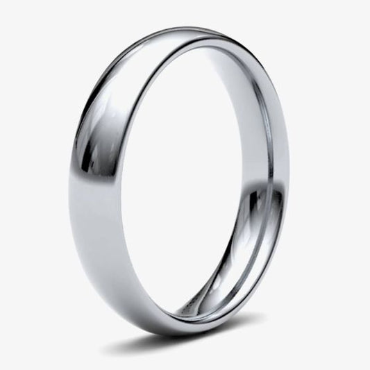 4mm Medium Court Ring in 9ct White Gold