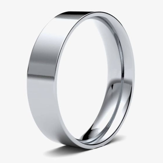 5mm Flat Court ring in Platinum