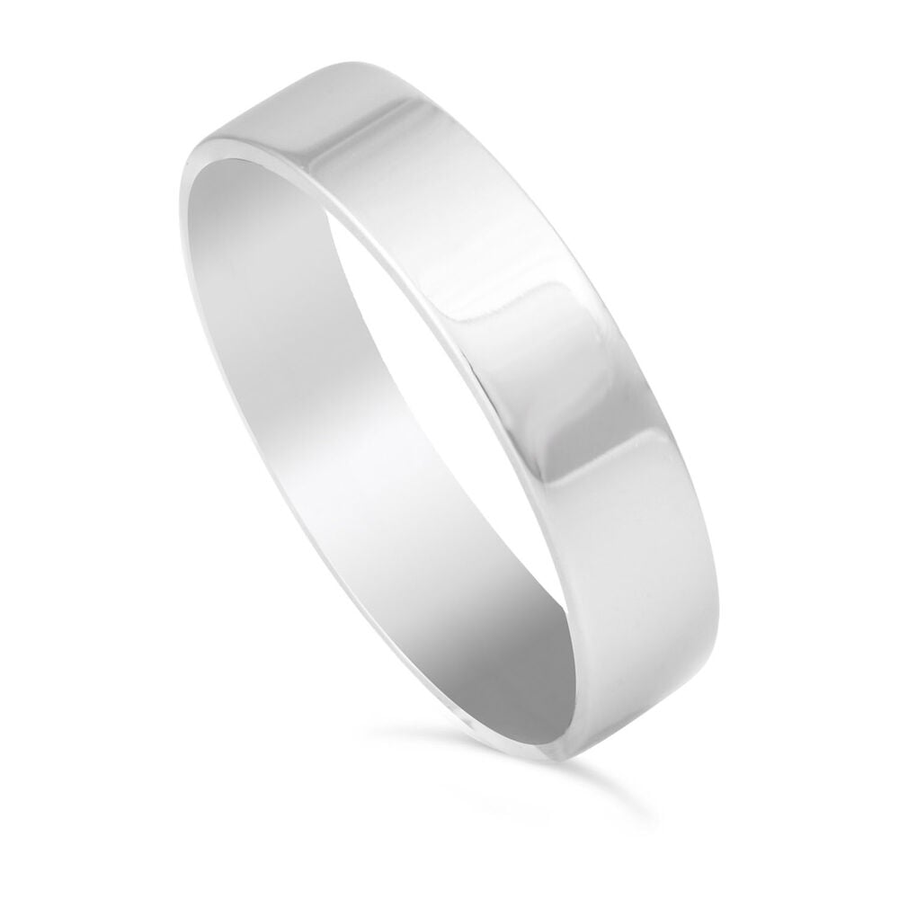 5mm Flat Court Wedding Ring in Platinum