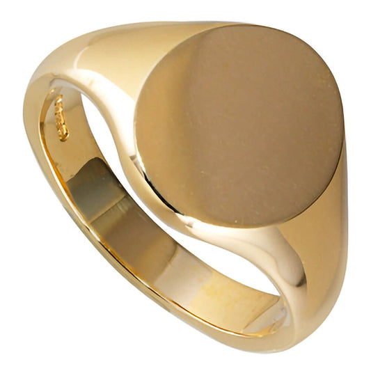 Oval Signet Wedding Ring in 9ct Gold