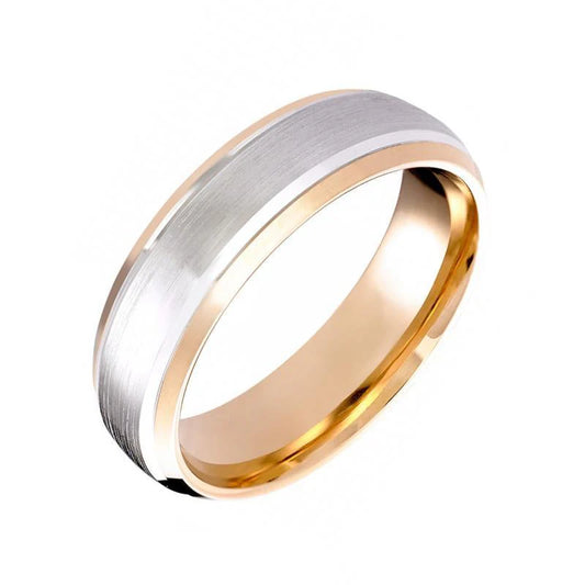 6mm Matt Court ring in 18ct Rose Gold and Palladium