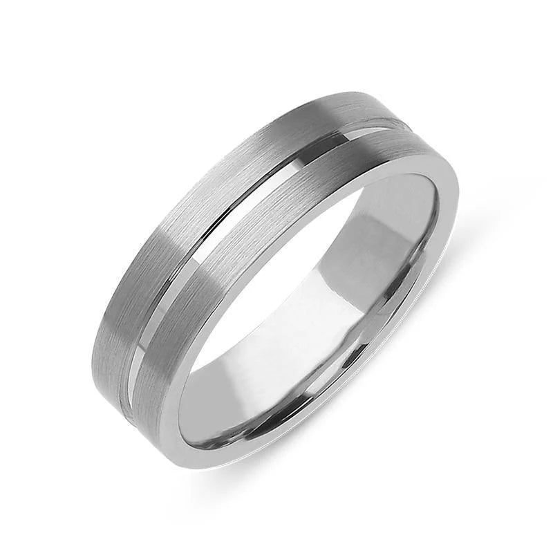 5mm Channelled Satin Wedding Ring in Palladium