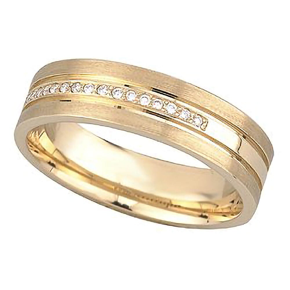 5mm Wedding Ring in Diamond Set 9ct Gold