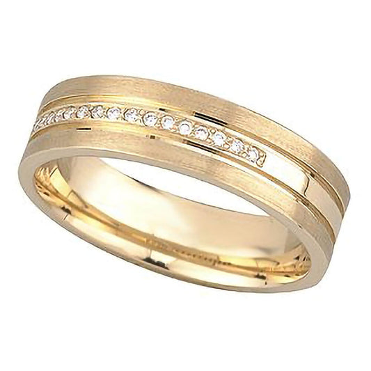 5mm Wedding Ring in Diamond Set 9ct Gold