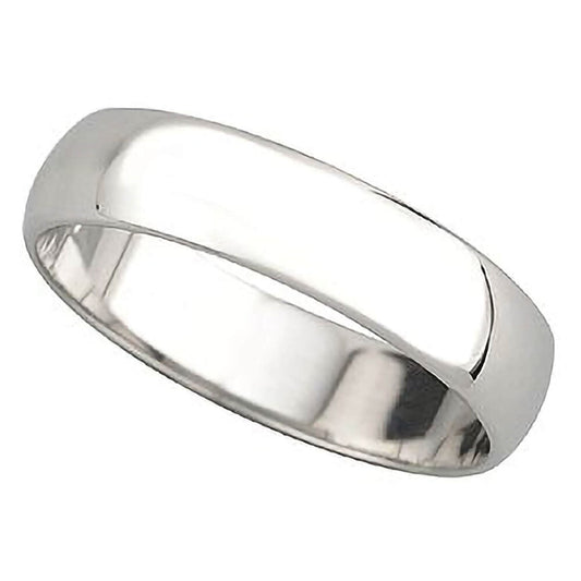 5mm D shape Wedding Ring in Platinum