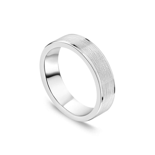 6mm Matte Centre with Polished Edge Wedding Ring in Tungsten