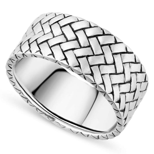 8mm Plaited Wedding Ring in Sterling Silver