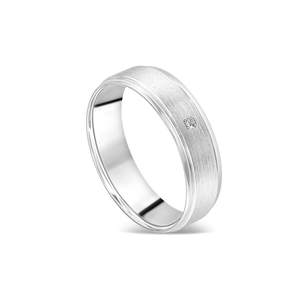 5mm Polished Men's Diamond Wedding Ring in Platinum