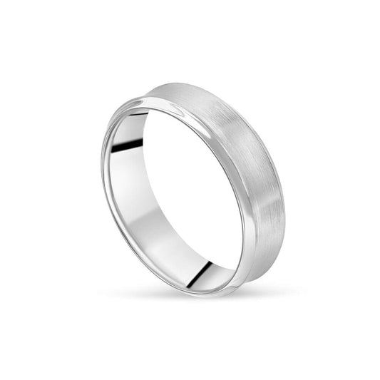 6mm Matte Centre Edge Wedding Ring in Platinum